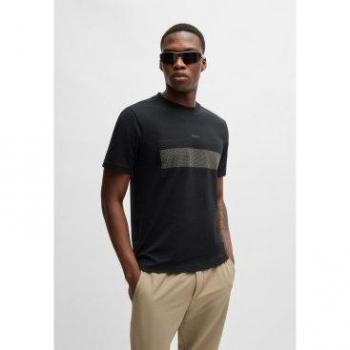 Camiseta Regular Fit BOSS 50525224 con Diseño de Bandera Negra XL