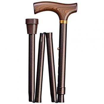 Faltstock dreifach, verstellbar 85-95cm, im Etui, bronze