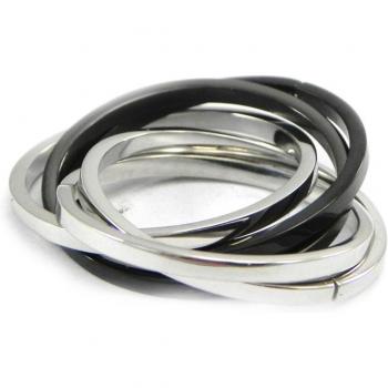 Anello nuziale Coreografia in acciaio 56 Nero Argento