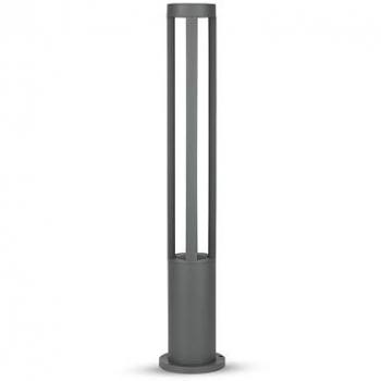 Lampada LED da Giardino Fissaggio a Terra 10W Grigia IP65 Luce Bianco Caldo 3000K 80cm