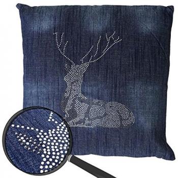 Coussin Élégance de Cerf Bleu Perlé, 45x45