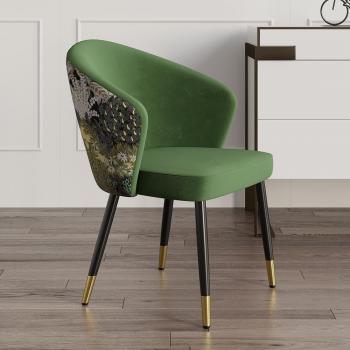 Contemporary Green Velvet Dining Chairs