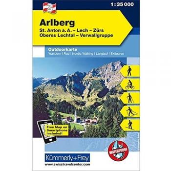 Arlberg Nr. 03 Outdoorkarte Österreich 1:35 000: St. Anton a. A., Lech, Zürs, Oberes Lechtal, Verwallgruppe, free Download mit HKF Maps App