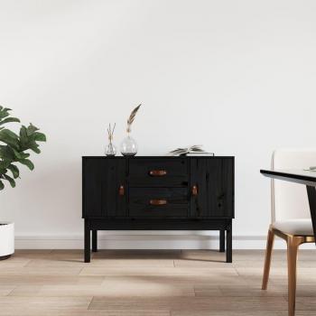 VidaXL Buffet en Bois Massif de Pin Noir 110x40x78 cm