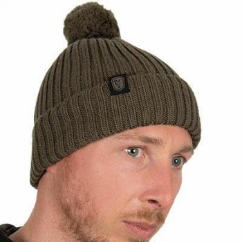 Gorro de lana merino con bola Verde