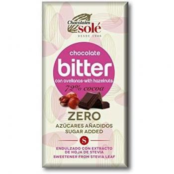 Chocolates Sole Chocolat Bitter 72% Zero con avellanas 100g