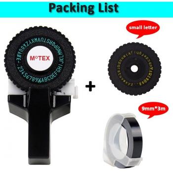 Black MoTex E101 2-Wheel Manual Tape Embossing Machine