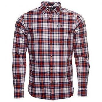 Chemise Homme Workwear Superdry Lite Carreaux Blancs XXXL