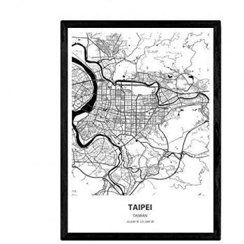 Póster de ciudades asiáticas, Mapa de Taipei