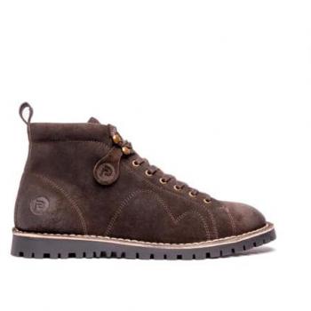 1961 MOD Mens Suede Monkey Boots – Retro Style Black‑Brown
