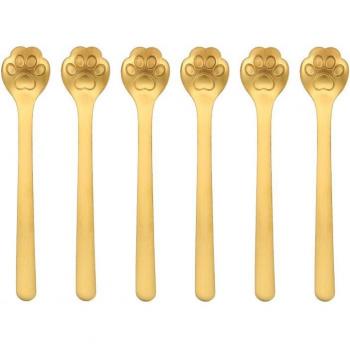 Gold Stainless Steel Cat Claw Coffee Spoons