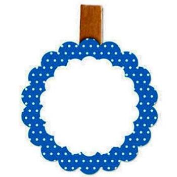 Segnaposti a Pois Turchese con Molletta, Conf. 6 Pezzi