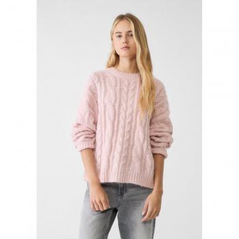 Stradivarius XL Pastel Pink Knitted Wrap-Jumper