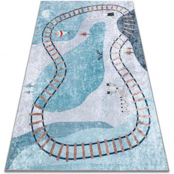Tapis lavable pour enfants Voies Ferrées 200x290 cm