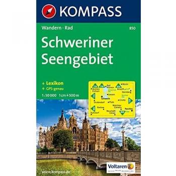 Schweriner Seengebiet: Wanderkarte Mit Radrouten Und Kompass-Lexikon. Gps-Genau. 1:50000