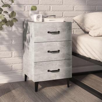 Mesa de Cabeceira Compacta 40x40x66 cm Cinza Cimento