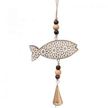 Ciondolo Unico a Forma di Pesce, Signes Grimalt, Dimensioni 38x16x4 cm, Colorazione Marrone