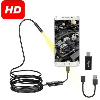 Cámara endoscópica impermeable de 7mm con 6 LEDs para dispositivos Android