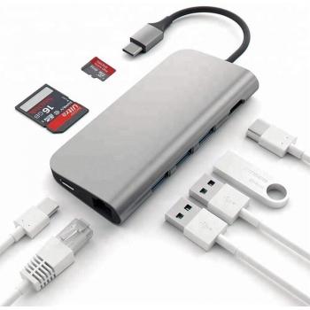 PowerPort UltraDock: 4K HDMI + VGA USB‑C Adapter with SD/TF Slots, RJ45 & Rapid Charge