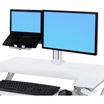 Ergotron WorkFit Cart Upgrade Bundle – 24” LCD Display & Notebook, White