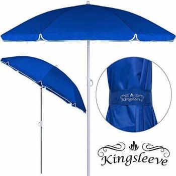 Ombrellone da spiaggia con protezione UV50 blu Ø200cm