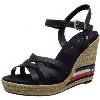 Tommy Hilfiger Sandalias con Punta Abierta Tommy Sequins, Azul