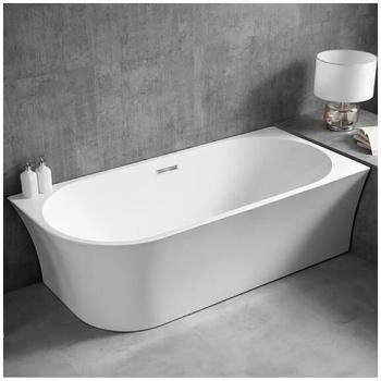 Vasca da Bagno Freestanding Nova Corner Bianca – 170x78 cm, Opzione Rubinetteria Inclusa