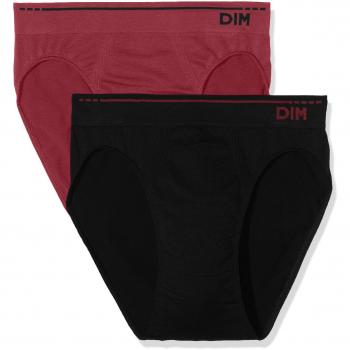 Unno DIM Basic Algodón Sin costuras Slip Pack x2 Dim Basic Combinaison, Noir
