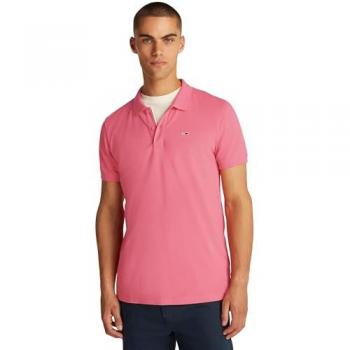 TJM Slim Polo mit Polokragen – Tommy Jeans, Herren, L, Pink, Casual Fit
