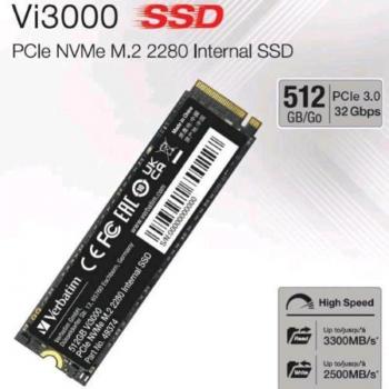 Verbatim Vi3000 M.2 PCIe NVMe SSD 512GB Model & SKU No. 49374