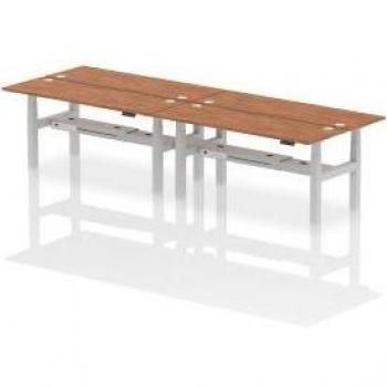 Air Back-to-Back 1800 x 600mm Height Adjustable 4 Person Bench Desk