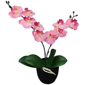 Sophisticated 30cm Pink Orchid Artificial Plant & Pot