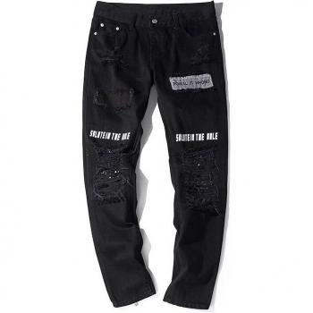 Casual Straight Fit Ripped Jeans for Men