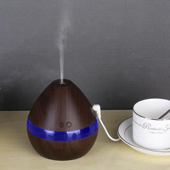 Humidificateur d'air en bois 300ML avec diffuseur d'huiles essentielles et éclairage LED