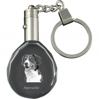 Cadeau unique Art‑Dog : Pendentif photo + porte‑clés cristal (Bouvier d'Appenzell)