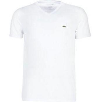 Lacoste Regular Fit T-Shirt weiß mit V-Ausschnitt