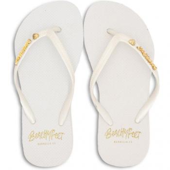 Chanclas blancas Beachy Feet para mujer