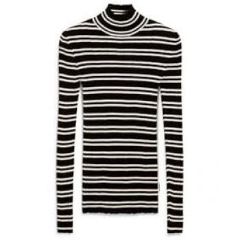 Jersey de algodón 'Alaania' en tonos negro y blanco