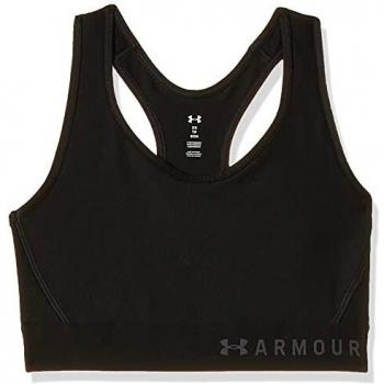 Soutien-gorge de sport Under Armour Femme Mid Keyhole, Noir / Noir Métallique Argent, S EU