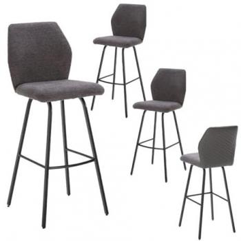 Pack Quart de Tabourets Bi-Matières Gris Anthracite