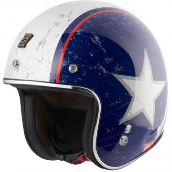 Casco Jet Rebel Bogotto V541 Rojo Azul (S)