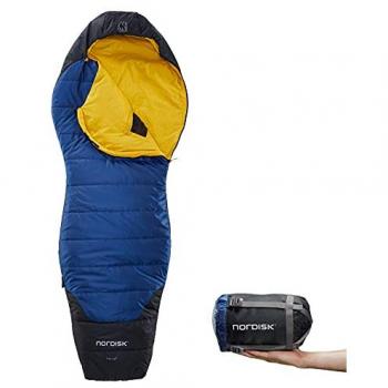 Sacco a Pelo Nordisk Puk Curve XL +10°C Blu/Giallo Unisex