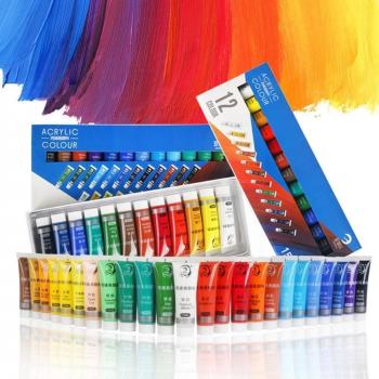 12/24 Colors Acrylic Paint for Clothing and Art