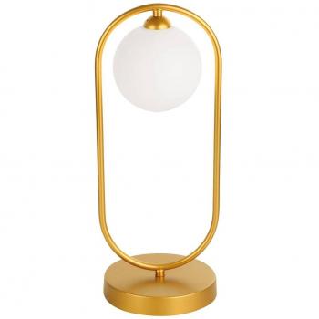 Lámpara de mesa con pantalla de vidrio Fancy en color oro
