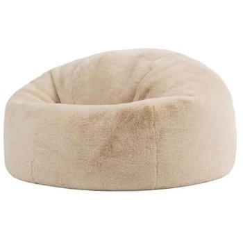 Pouf Kingston en Fourrure Luxueuse Beige