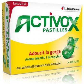 Activox menthe eucalyptus sans sucre 24 pastilles