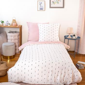 Parure de lit Gaze de Coton Rose 140x200cm