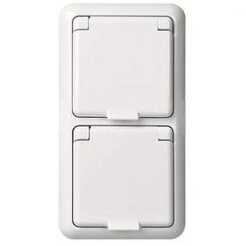 Elso 2-fach UP-Steckdose IP44 reinweiß 225414