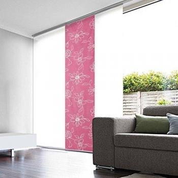 Panneau japonais dévoré fleurs fuchsia 45cm x 260cm