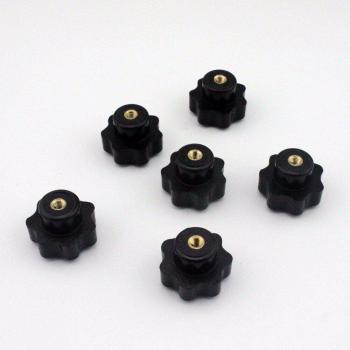 6pcs M5 Star Knob Clamping Nuts with Through-Hole 30mm